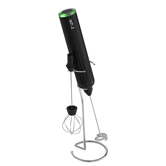 LX INDIA Electric Milk Frother Salt AeroWhisk Pro Rechargeable Frother | 3 Speed Modes | 3 Replaceable Heads - Milk Frother(Black)