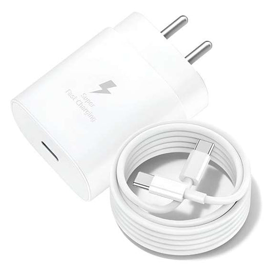 LX INDIA Mobile Charger Samsung 25W Type-C Travel Adapter & USB C Cable Combo Mobile Charger