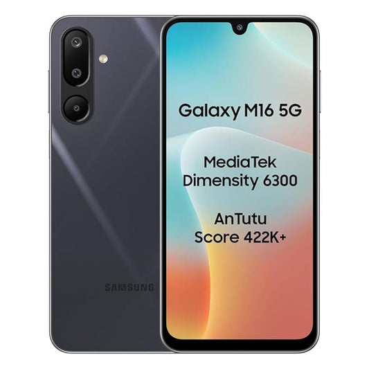 LX INDIA Mobile Phones Samsung Galaxy M16 5G (Thunder Black, 6GB RAM, 128 GB Storage) Without Charger