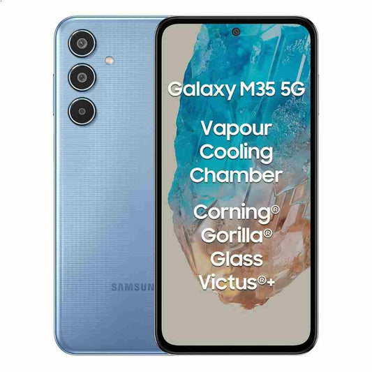 LX INDIA Mobile Phones Samsung Galaxy M35 5G (DayBreak Blue,8GB RAM,128GB Storage) without charger