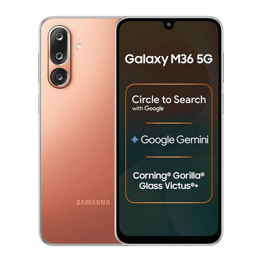LX INDIA Mobile Phones Samsung Galaxy M36 5G (Orange Haze, 8 GB RAM, 256 GB Storage)