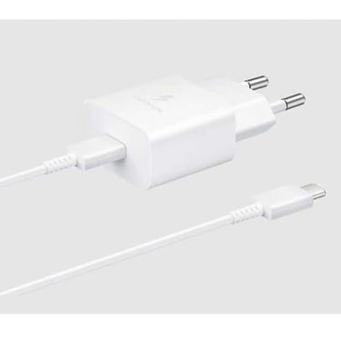 LXINDIA Mobile Charger Samsung Galaxy Travel Adapter 15W with C2C Cable 1m Length (White)