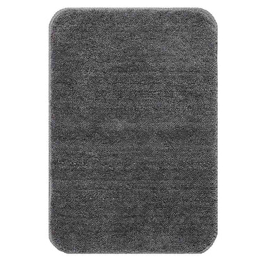 LXINDIA mats Saral Home Easy Living Microfiber Anti Skid Bath Mat Pack of 2 (Grey Rectangular)