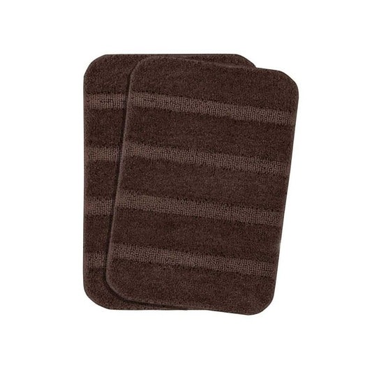 LX INDIA Anti-Slip Mats Brown Saral Home Microfiber Soft Anti Slip Water Absorbent Door Mat |Set of 2