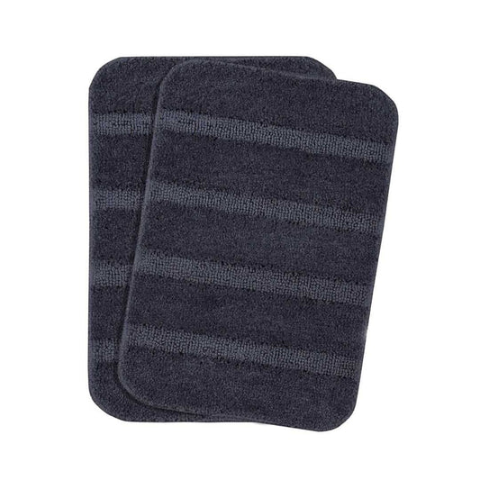 LX INDIA Anti-Slip Mats Grey Saral Home Microfiber Soft Anti Slip Water Absorbent Door Mat |Set of 2