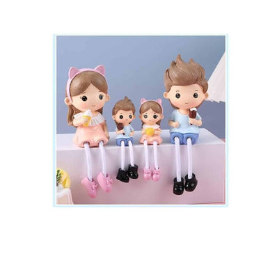 LXINDIA Show Piece SATYAM KRAFT 4 pcs Hanging Legs Showpiece Cute Boy and Girl