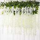 LXINDIA Plants SATYAM KRAFT 6 Pcs Artificial Wisteria Vine White