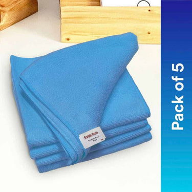 LXINDIA Cleaning Towel Scotch Brite 40X40 cm Cleaning Cloth Blue Packs of 5