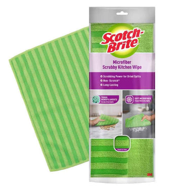 LXINDIA Cleaning Towel Scotch Brite Microfiber Scrubby Kitchen Cloth Green (Pack of 2)