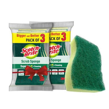 LXINDIA Scrubber Scotch Brite Scrub Sponge for Utensil Cleaning Kitchen scrubber with sponge(Pack of 2)