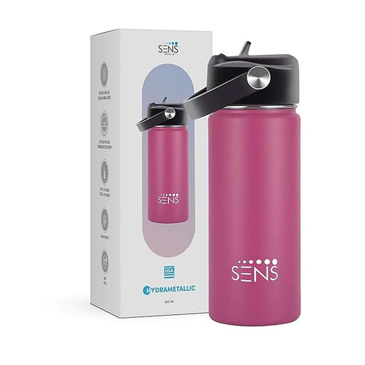LX INDIA Water Bottle SENS Hydra Metallic Stainless Steel Sipper 500ml Water Bottle ,Purple