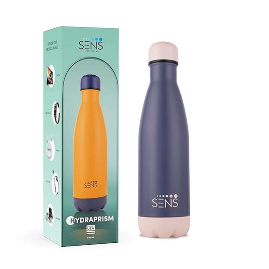 LX INDIA Water Bottle SENS Hydra Prism Stainless Steel 500ml Water Bottle , Sapphire Blue