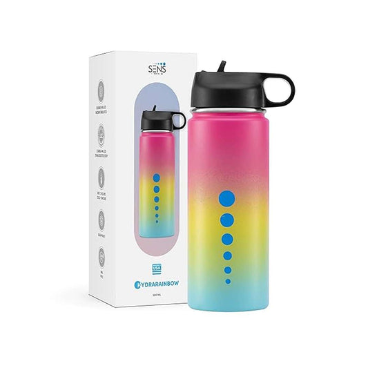 LX INDIA Water Bottle SENS Hydra Rainbow 304 Stainless Steel Sipper Bottle 500 ml ,Rainbow