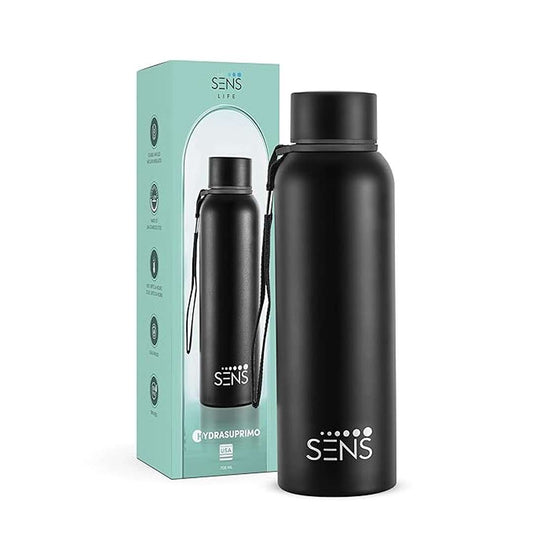 LX INDIA Water Bottle SENS HydraSuprimo 700ml Stainless Steel Water Bottle Hot or Cold, Black