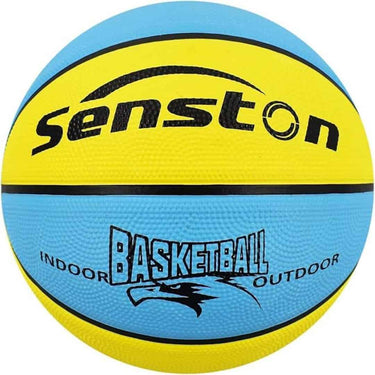 LXINDIA Basket Ball Senston Basketball 29.5 Leather Basketbal Size 7   Yellow Blue