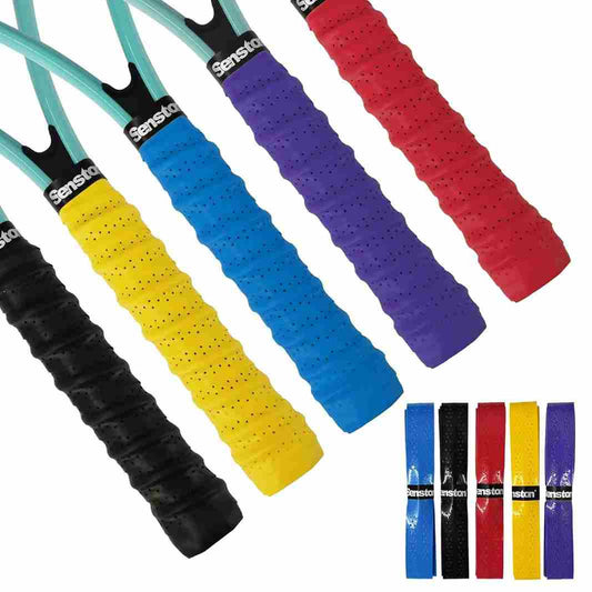LX INDIA Batminton Grip Senston Tennis Racket Grip Anti Slip Perforated Super Absorbent Badminton Racquet Overgrip Tape, Multicolour 5 Pack