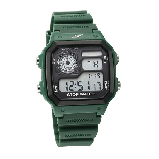 LX INDIA Digital watch SF Digital Green PU Strap Watch for Unisex