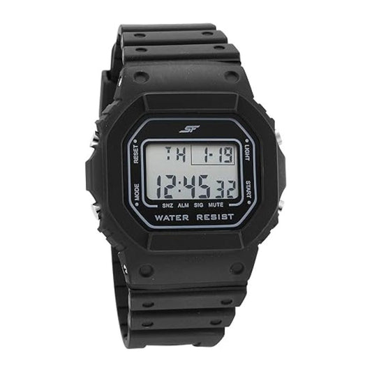LX INDIA Digital Watch SF Hexa Digital Black Polyurethane Strap Unisex Watch - 77122PP02