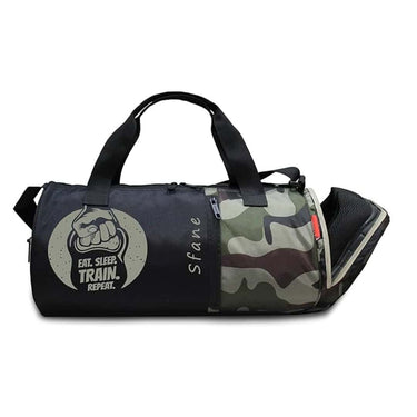 LXINDIA Gym Bags Sfane Polyester Army Black Gym Bag