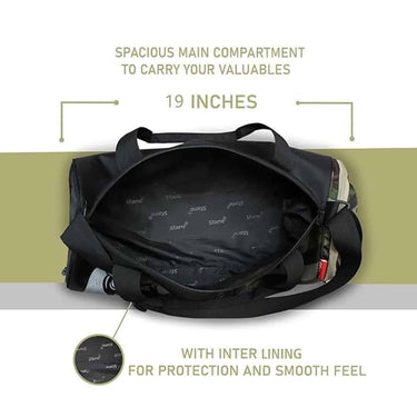 LXINDIA Gym Bags Sfane Polyester Army Black Gym Bag