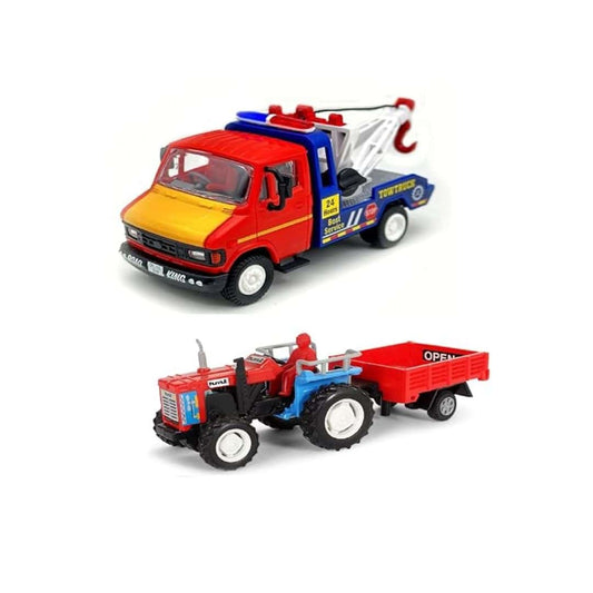LXINDIA Toys Sheel Toy Car For Kids Combo Pack Of 2 Pull Back Tow Truck