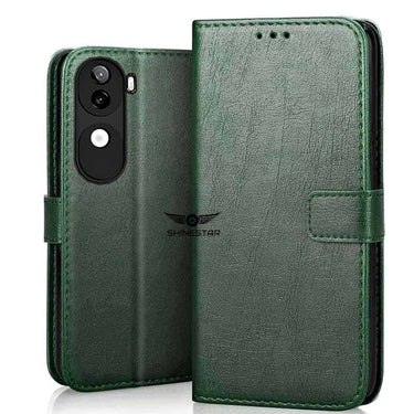 LXINDIA Protection Covers SHINESTAR iQOO Z9s 5G Flip Back Cover (Green)