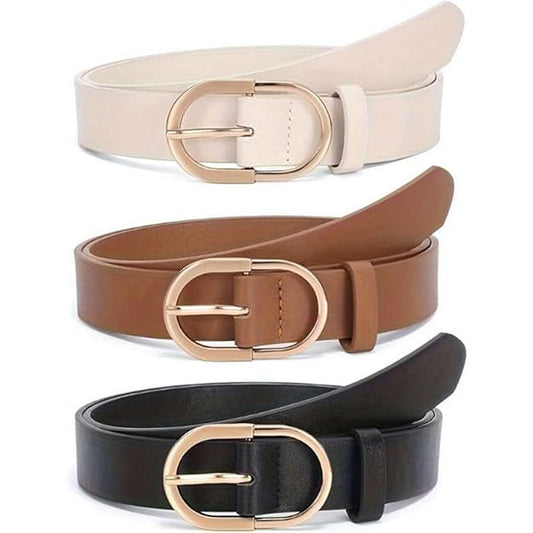 LX INDIA Belts Shining Diva Fashion Leather Belts For Women And Girls 3 Pcs Combo   (16908LB)
