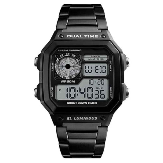 LX INDIA Digital Watch Black Shocknshop Digital Sports Square Black Dial Stainless Steel Strap Unisex Watch