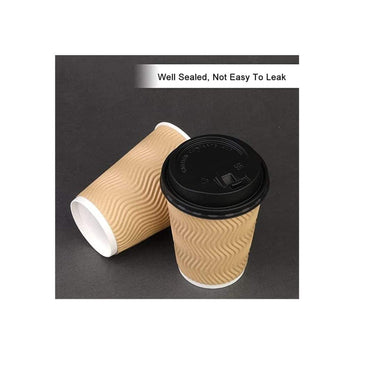 LXINDIA Disposables SHOP and SHOPPEE Disposable Ripple Paper Cups with lids