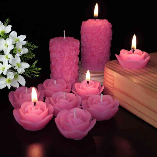 LXINDIA Candle Pink Shraddha Creation Scented Candles
