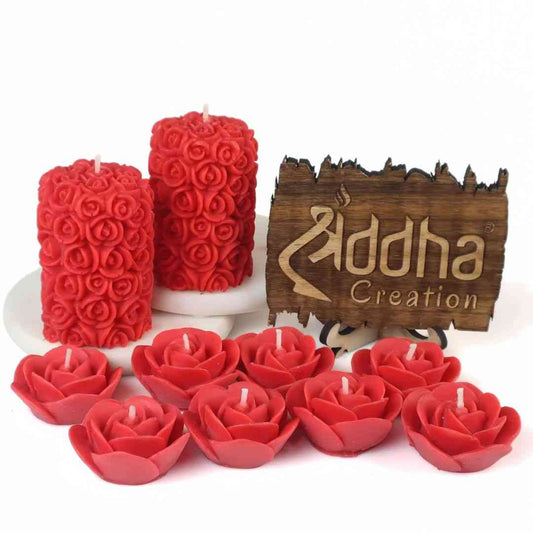 LXINDIA Candle Red Shraddha Creation Scented Candles