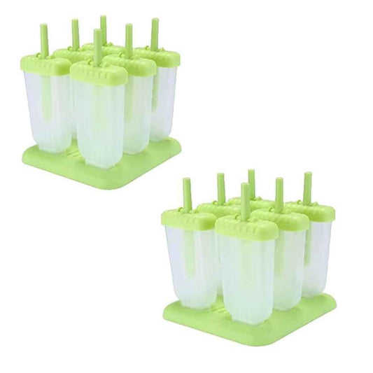 LX INDIA Ice cream makers and Moulds Shuban Plastic Popsicle Mould Green (Pack of 2)