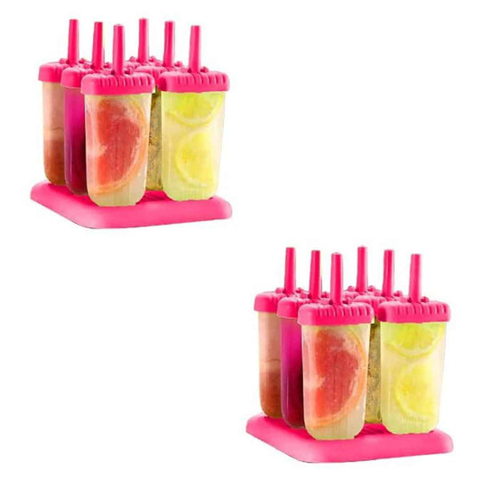 LX INDIA Ice cream makers and Moulds Shuban Plastic Popsicle Mould Pink (Pack of  2)