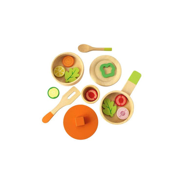 LXINDIA Toys Shumee Wooden Kitchen Set for Lil Chef (16 Pieces)