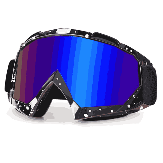 LXINDIA Goggles Shutuan Dirt Bike ATV Goggles for Adults (Marble Black Frame and color Lens)