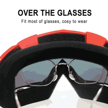 LXINDIA Goggles Shutuan Motorcycle Goggles (Red frameand color lens)