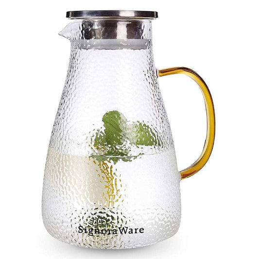 LX INDIA Glass jug Signora Ware 1.8 Litres Elizabeth Frosted Borosilicate Glass Jug
