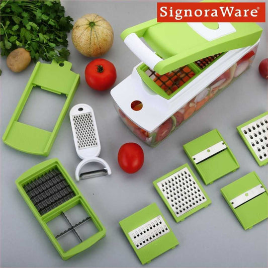 LX INDIA Chopper Signoraware 14 in 1 Multi-Purpose Vegetable and Fruit Chopper - Multicolour