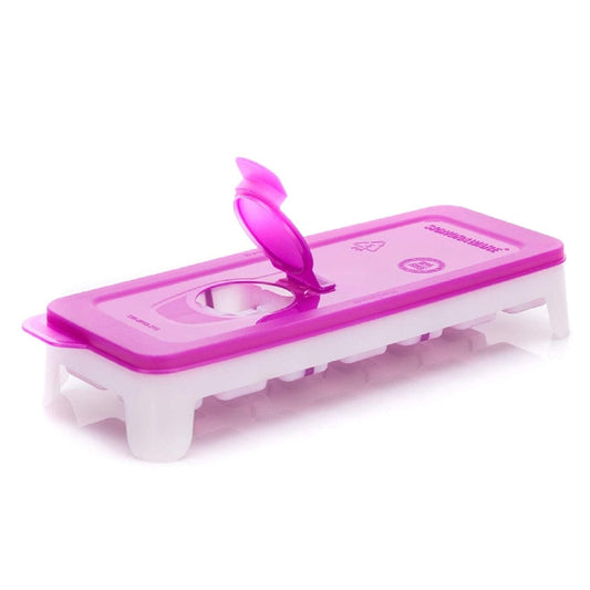 LX INDIA Ice Cube Tray SignoraWare Ice Cube tray with TPE Easy Release base with Removable Lid, Pop-Up 14 Cubes Box for Freezer BPA free (Purple Set 1)