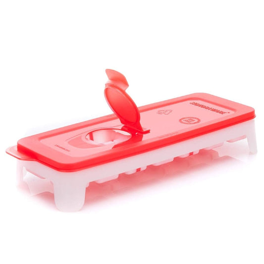 LX INDIA Ice Cube Tray SignoraWare Ice Cube tray with TPE Easy Release base with Removable Lid, Pop-Up 14 Cubes Box for Freezer BPA free (Red Set 1)