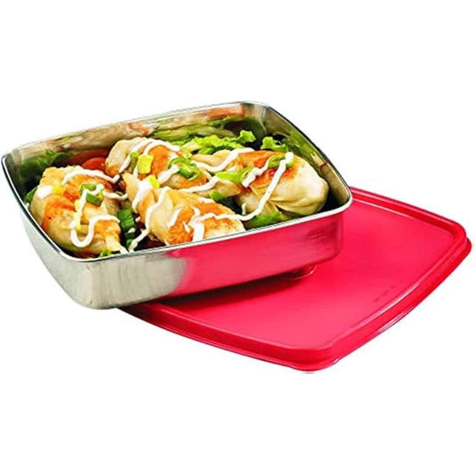 LXINDIA Containers Signoraware Smart N Slim Steel 400ml Container Red