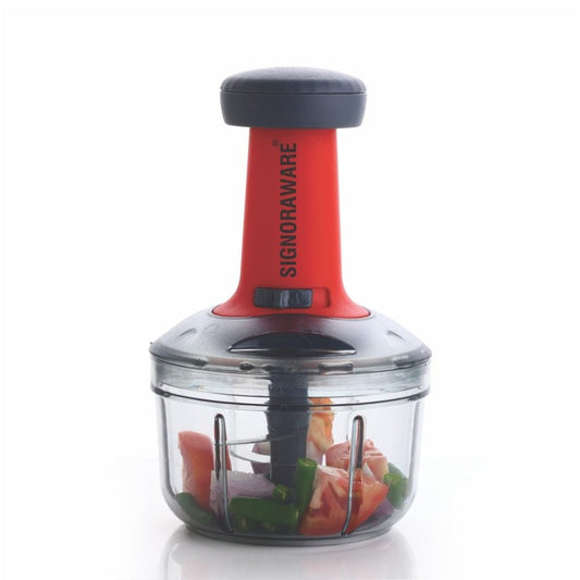 LX INDIA Chopper SignoraWare Thunder Chopper Plastic Quick Cutter Machine for Kitchen | with 3 Stainless Steel Blade (650ml | Multicolor)