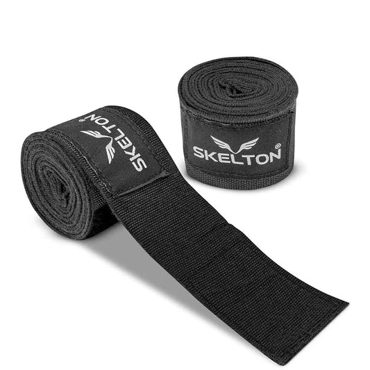 LX INDIA Wrapping Band Skelton Stretchable Support Hand wrap (Black) Pack of 2
