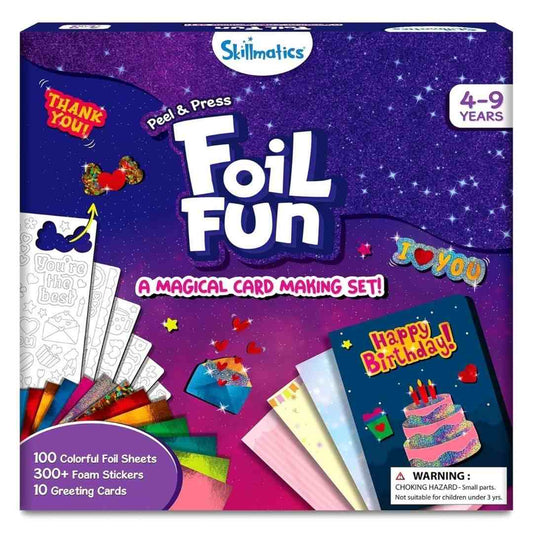 LX INDIA BOARD GAME Skillmatics Foil Fun - Card Making Set, Mess-Free Art for Kids, Craft Kits