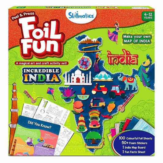 LX INDIA BOARD GAME Skillmatics Foil Fun - Incredible India, No Mess Art for Kids, DIY Creative & Educational Activity