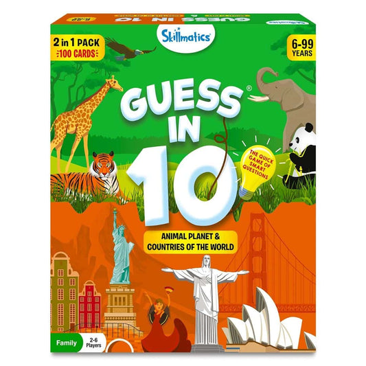 LX INDIA BOARD GAME Skillmatics Guess in 10 Animals & Countries Combo, Perfect for Boys, Girls, Kids & Families Who Love Card Games
