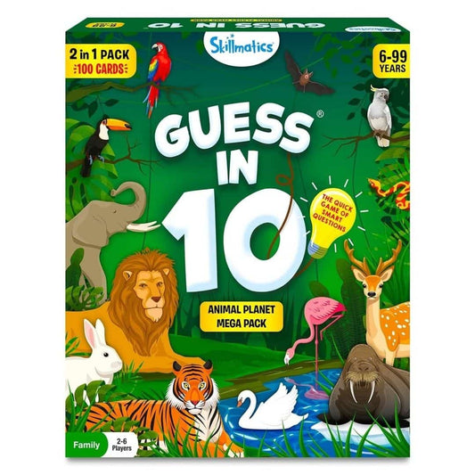 LX INDIA BOARD GAME Skillmatics Guess in 10 Animals Megapack, Perfect for Boys, Girls, Kids, Teens, Adults Who Love Animal Card Games