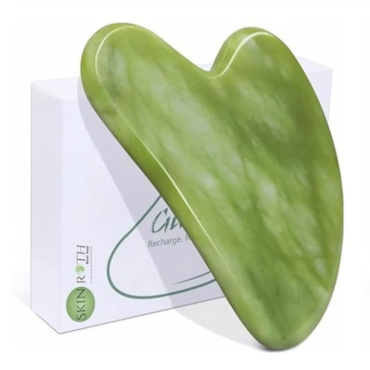 LX INDIA Face Massager SKINROTH Authentic Jade Gua Sha (Light Green)