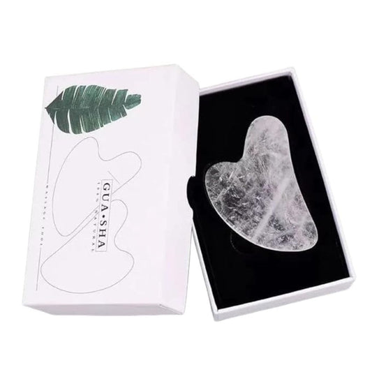LX INDIA Face Massager SKINROTH Grade A+ Crystal Clear White Rose Quartz Facial Gua Sha (Transparent White)
