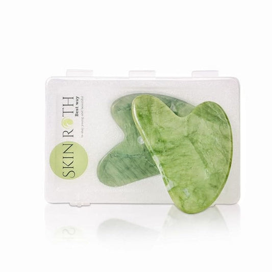LX INDIA Face Massager SKINROTH Grade-A+ Pure Jade Stone Gua Sha Massage Tool (Green)